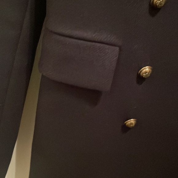 Zara wool coat in medium dark blue - Picture 8 of 16